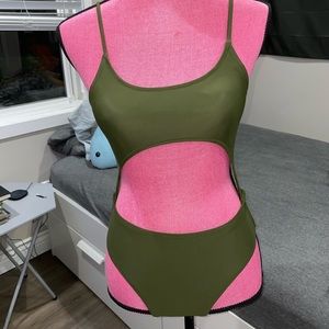 Olive green one piece bikini